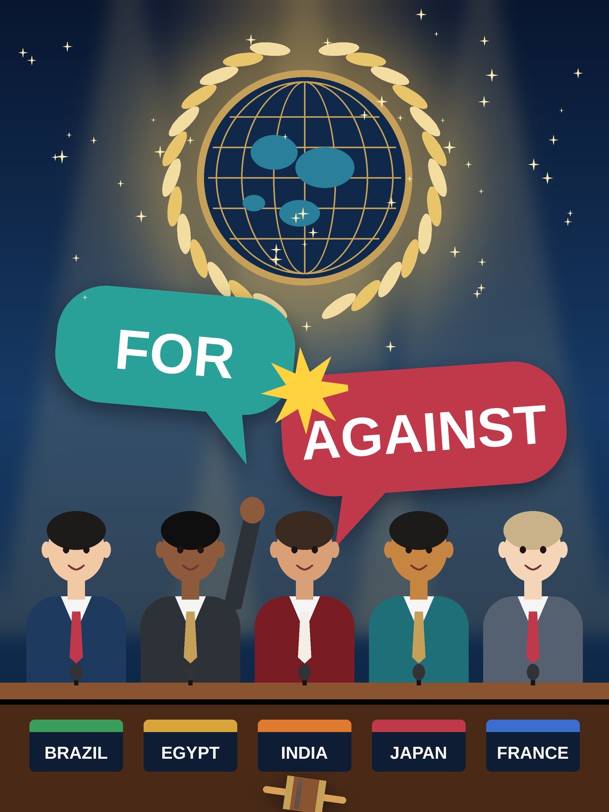 Students debating in an MUN committee